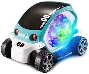 DP COLLECTION Musical 09 Future Car Toy With 360 Degree Rotation