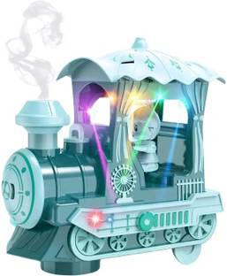 TOYOMAA Spray Steam Train Engine Toy for Kids with music, light and Bump & Go mode.