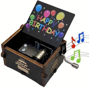Store2508 Wooden Vintage Hand Cranked Music Box – Happy Birthday to You