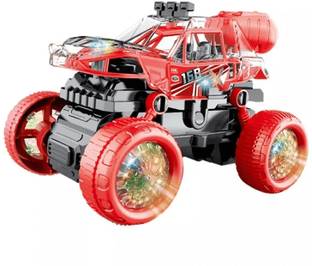 RAINBOW RIDERS Stunt Spray Battery Operated Car with 3D Flashing Light and sound Toy for Kids