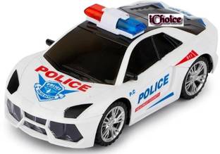 iChoice Kids Police Car with Light & Sound, 360 Degree Rotating Bump and Go Action Police Car for Kids (Police Car Toy)