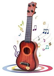 Anushka Toys Small 4 Strings wooden finish Plastic guitar for kids