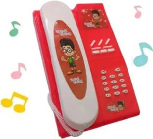 HK Toys Kids Music & Lighting Landline Telephone For Baby Toy 3+ Age (Random color)