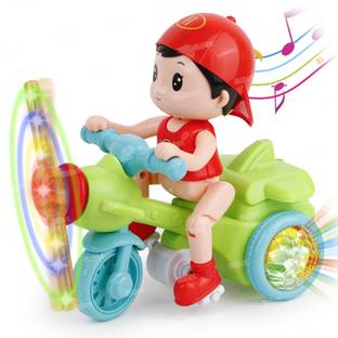 FIDDLERZ Stunt Tricycle Toy for Kids with 360 Degree Rotated 3D Light & Musicfor Boy Girl