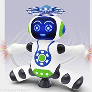 Toyvala Dancing Robot With Music, 3D Flashing Lights,360° Rotation Toy Robot For Kids-AI