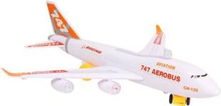 Toyvala Musical AeroPlane Airbus Bump & Go Action Toy with Sound & Light-301