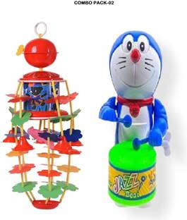 PRV TOYS Key Jhoomer-Operated Cute Drummer Toy with Drumming Dancing Kids Baby Rattle