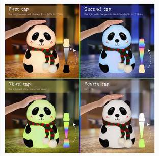 OP ENTERPRISES Cute Panda Lamp Silicon USB Rechargeable Night Lamp ( MULTICOLOR )