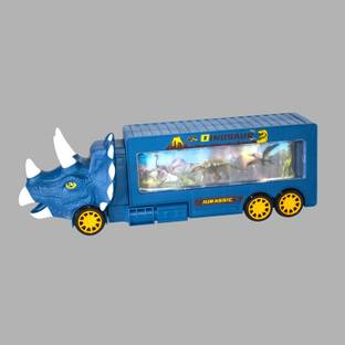 RAINBOW RIDERS Dinosaur Show Car 360° Rotation Light & Sound Toy Educational Vehicle for Kids