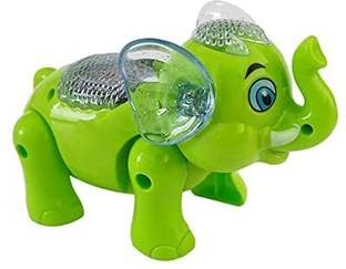 Lacasada Elephant Musical Walking Toy with Light and Sound for Kids (Multicolor)