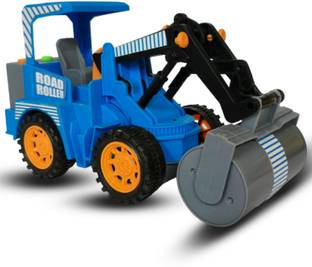 Gurukrupa Musical Friction JCB Road Roller Toy For KIds With Light and Music - Blue