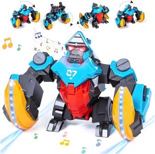 Toybot Banana Gorilla Tumbling Robot Toy with Lights, Music & 360° Rotating Arms