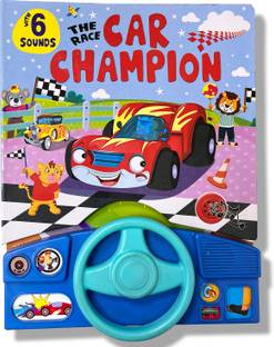 HELLO FRIEND Sports Car Sound Book Champion with Steering, Vroom Vroom, Unique Book, Story Book, Large Size, Music, Interactive.