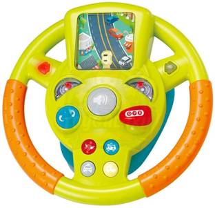 Planet of Toys Simulation Car Steering Wheel Toy for Kids with Music & Light Best Gift for Kids