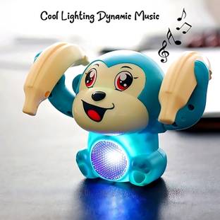 Zenex Dancing Monkey Musical Spinning Rolling Doll Tumble 360 Toy Light and Sound