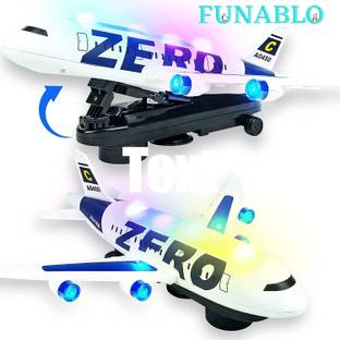FUNABLO Airplane Toys for Kids, Airplane Crawling Toys with Colorful LED Flashing toy