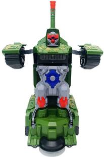 GoBaby Combat Tank Robot Toy with Light & Music Automatic Transforming Robot Tank Toy