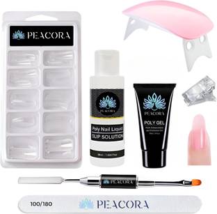 PEACORA Poly Nail Gel Extension Kit for Builder Gel UV Nail Art Kit Nail Extension Set