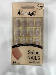 feelhigh 24 pieces Women's Self adhesive/Pre - Glued Pre Designed Nails