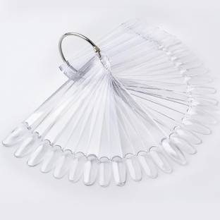 RANORE 50Pcs False Display Nail Art Fan Wheel Polish Practice Tips Sticks Tools