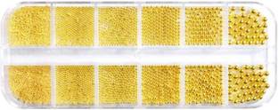 NAILWIND Metal Nail Art Beads, 3D Nail Design Decoration Mini Nails Rhinestones Gold