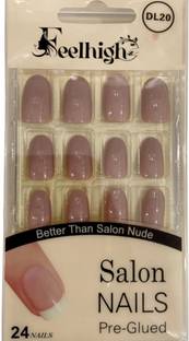 feelhigh 24 pieces Women's Self adhesive/Pre - Glued Pre Designed Nails