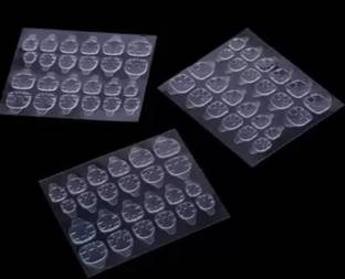 feelhigh Double-side Glue Nail Sticker Adhesive Flexible Fake Nail Tips 3 Sheet 72pcs