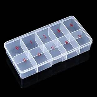 NAILWIND Nail Tip Box False Empty Nail Tips Organizer Storage Box, 10 Number