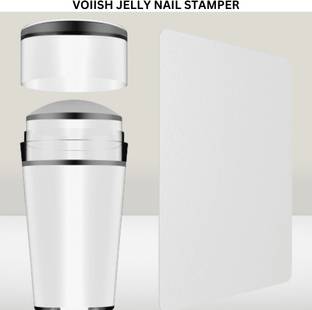 VOIISH Nail Art Stamper Clear Silicone Stamping Jelly with Scraper Transparent Visible
