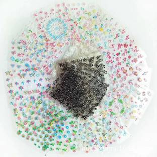 CartKing 12 Sheets of 3D Nail Art Stickers – Vibrant Mix Designs for Creative Nails