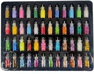 Yuvami's Attractive Nail Art Charms Kit, Nail Art Glitter Sequins, 48 Glitter bottle