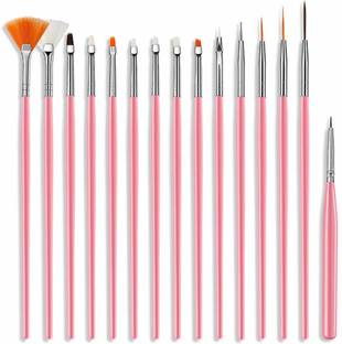 REHTRAD 15 Pieces Nail Art Brush Set for Detailing, Striping, Blending with Painting Gel Brushes,
