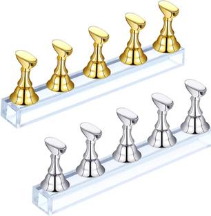 RANORE 2 Sets Acrylic Nail Display Stand,Magnetic Nail Tip Practice Holders