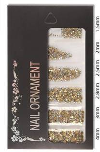 रेनोर Crystal Nail Art Rhinestones Glitter Diamond 3D Tips Decoration