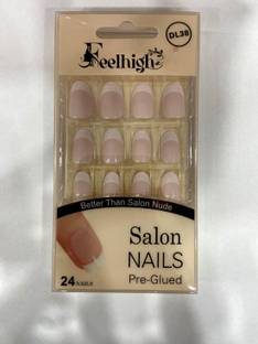 feelhigh 24 pieces Women's Self adhesive/Pre - Glued Pre Designed Nails