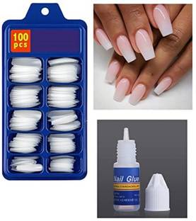 jangra Artificial Empress Curve 100 Tips Fake Nails with Glue