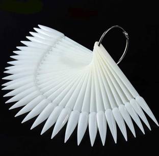 EZELFLOW BEAUTY Fan Shape Nail Art Polish Display Tips, False Nail Sample Sticks, Nail Practice