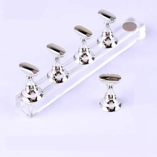 BOZLIN Professional 5Pcs Nail Art Gel Practice Display Stand Magnetic Tips Holder Set