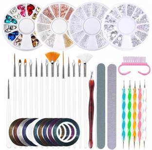 Coscelia Nail Art Kit | 11 in 1 Nail Design Kit with Rhinestones, Nail Brushes, Nail Tape