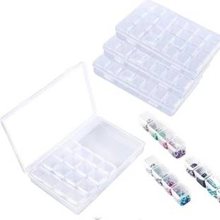BOLT BEE 28 Grids Storage Box Organizers Clear Bead Container Diamond Embroidery Box