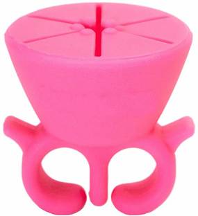 TRK IMPEX Silicone Wearable Round Nail Polish Bottle Holder Stand/ Nail Polish Bottle Display Silicone Round Holder Stand (Random Colour)(Pack Of 1)