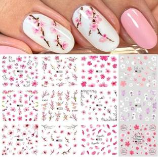 kaarm 6 Sheets Nail Art Stickers Water Transfer Nail Decal for Women Nail Art Supplies