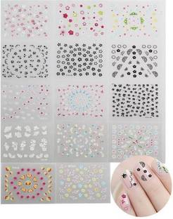 klaty 12 Sheets Nail Art Stickers Mixed Designs (multicolour)