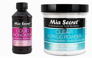 Mia Secret PROFESSIONAL LIQUID MONOMER 4 oz + CLEAR ACRYLIC POWDER 4 oz NAIL SYSTEM