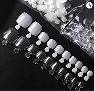 KISANPATEL Toe nails- 500PCS False toe Nails Artificial Clear/natural DIY