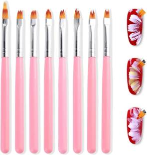 NAILWIND 8Pcs Flower Nail Art Brush Set, Ombre Gradient Painting Pen 3D Tool