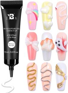 BOZLIN 3D Nail Art Sculpting Gel Nail Glue 15g No Wipe Clear Gel Polish for Nail Design