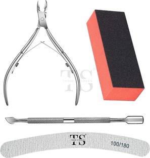 THR3E STROKES Nail Buffers & Files, Manicure Tools with Buffer, Filer, Cuticle Cutter & Pusher