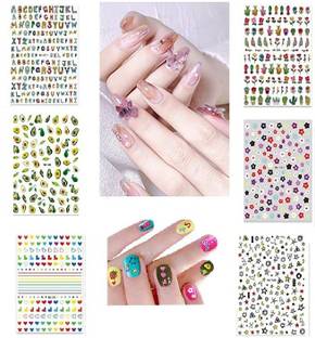 J & F Super Quality 3D Nail Sticker ( 6 Sheets )