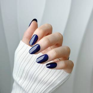 feelhigh 24 Stick on Nails Artificial Fake Nail Set Long Lasting, Quick Fix A15